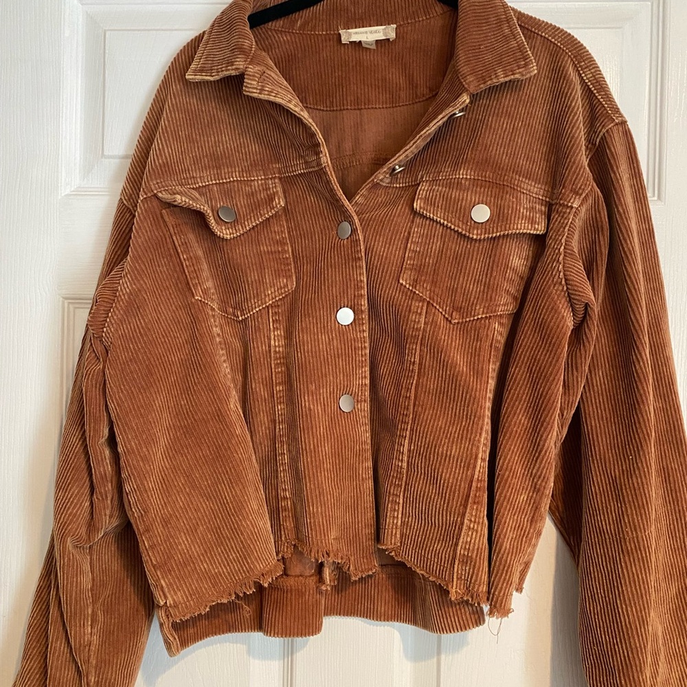 Altar'd State Tan Corduroy Jean Jacket